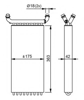 NRF 54293 Heat Exchanger, interior heating